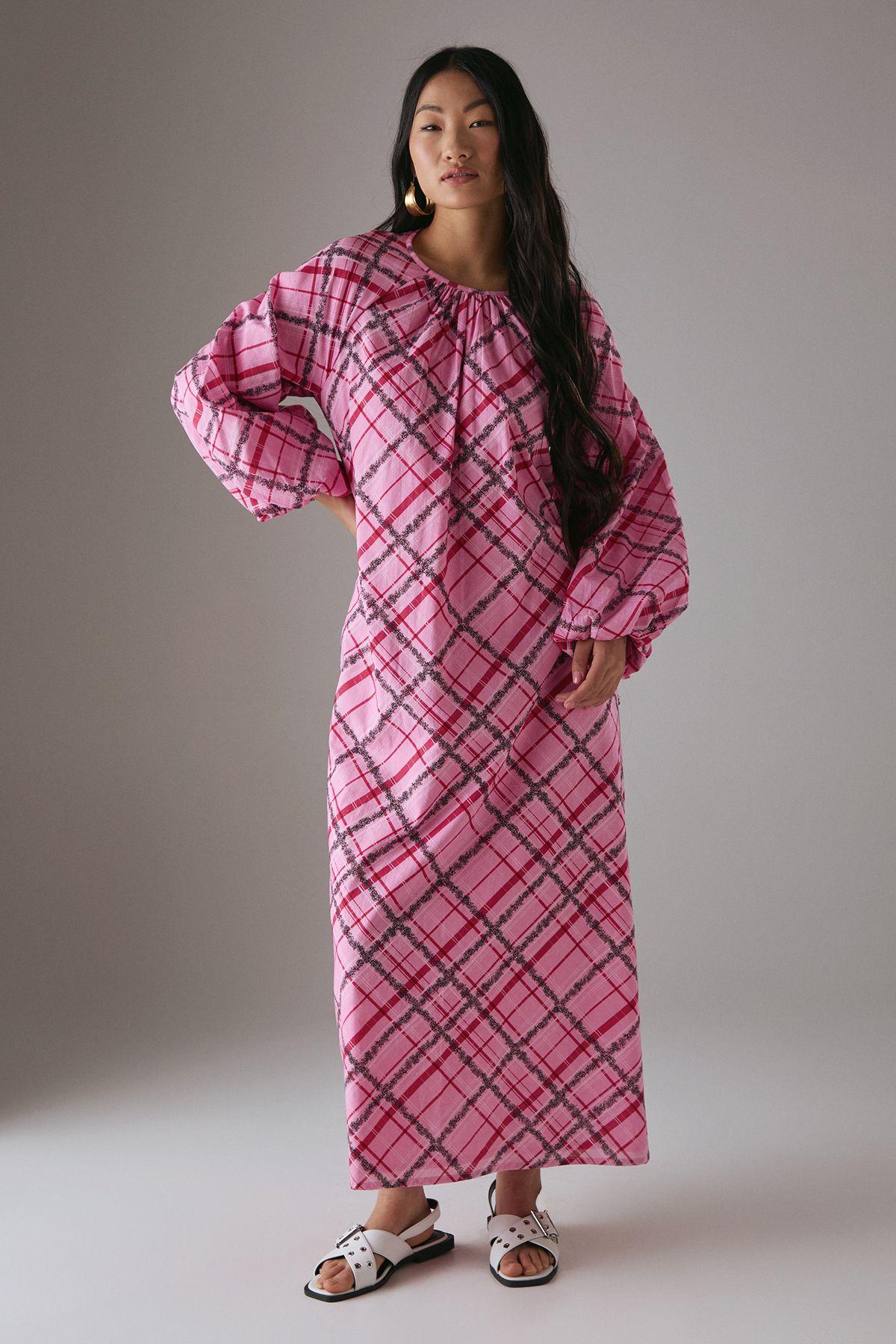 Petite Cotton Trapeze Smock Midi Dress by WAREHOUSE