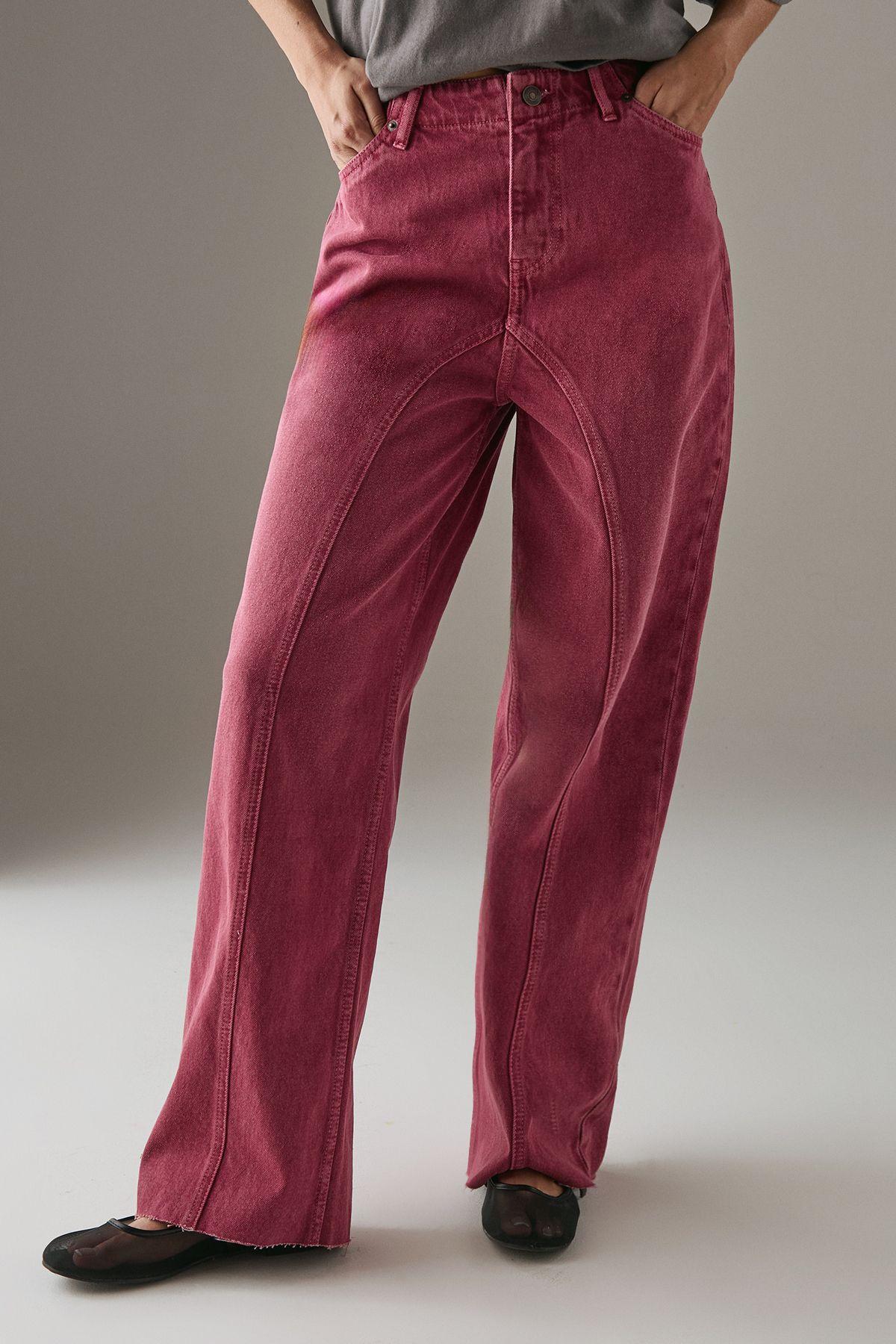 Washed Raw Waist Seam Detail Denim Dad Jean by WAREHOUSE