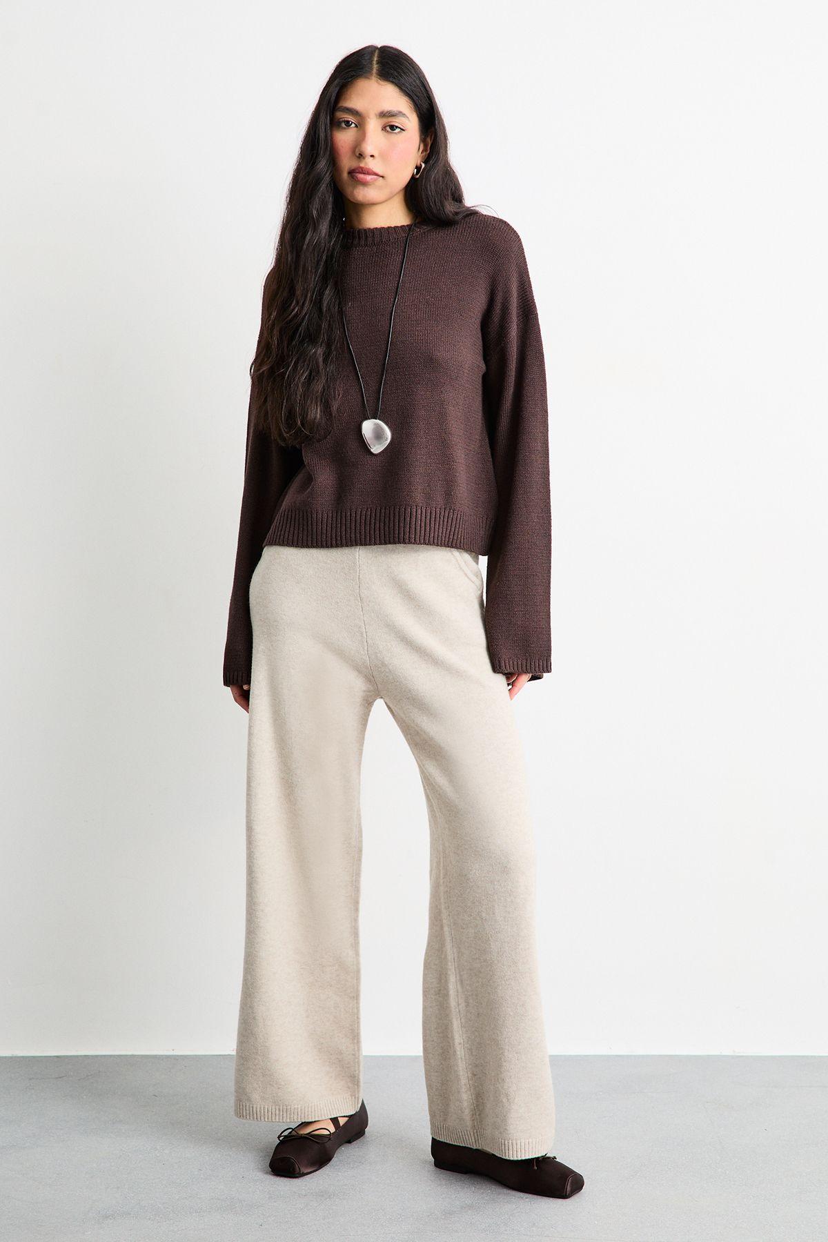 Wide Leg Knitted Trouser Co Ord by WAREHOUSE