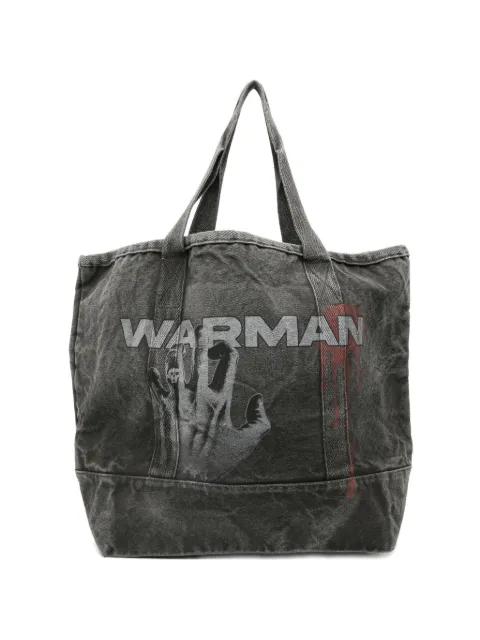 graphic print tote bag by WARMAN