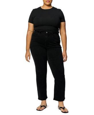 ASE Plus Stretch High Rise Straight Jean in Jet Black by WARP + WEFT