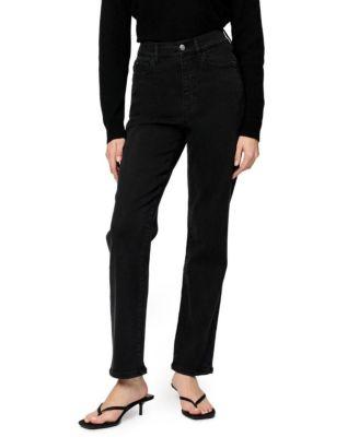 ASE Stretch High Rise Straight Jean in Jet Black by WARP + WEFT
