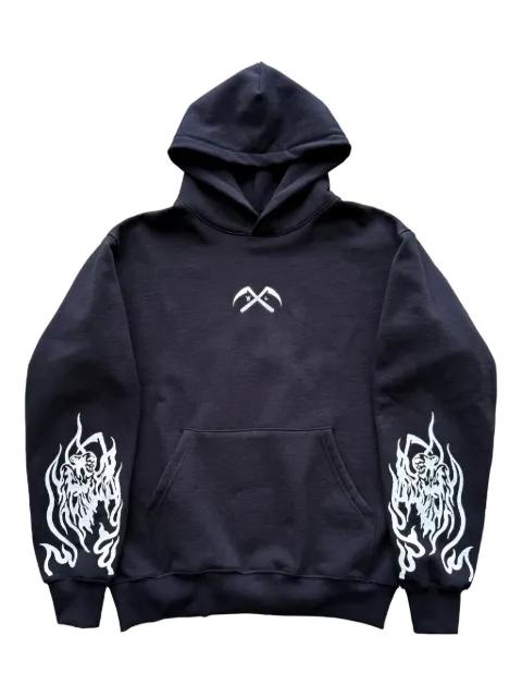 Fast Reaper embroidery sleeve print hoodie by WARREN LOTAS