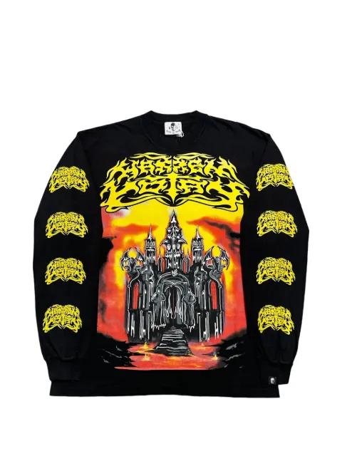 Hell’s Castle printed long-sleeve T-shirt by WARREN LOTAS