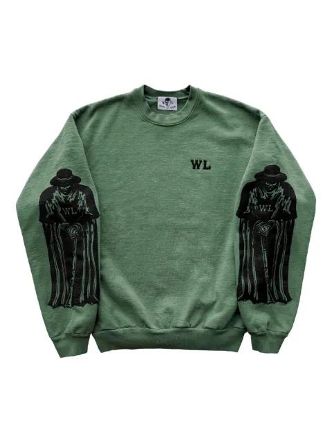 Rifle sleeve print embroidered sweater by WARREN LOTAS