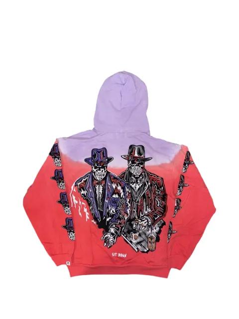 Sit Down graphic-print hoodie by WARREN LOTAS