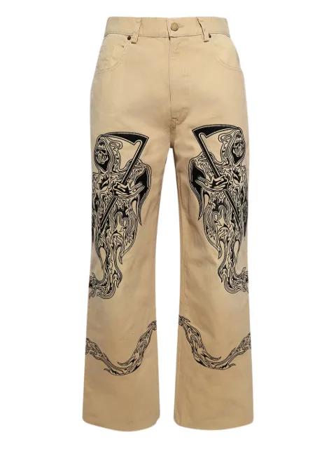 cotton straight jeans by WARREN LOTAS