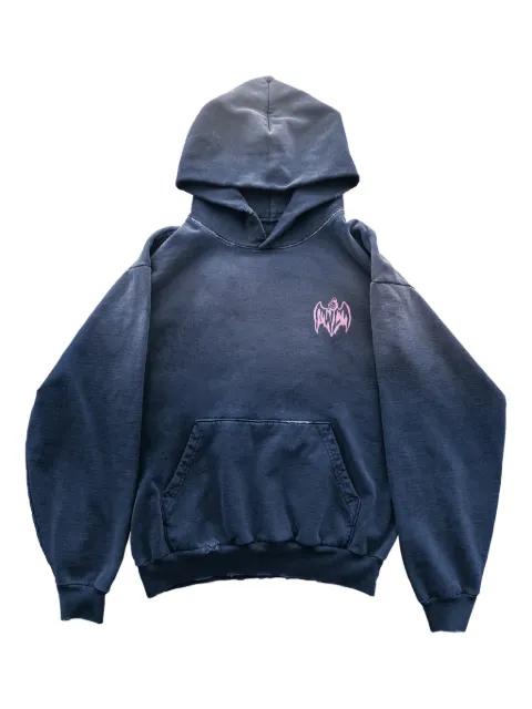faded peony print hoodied sweater by WARREN LOTAS