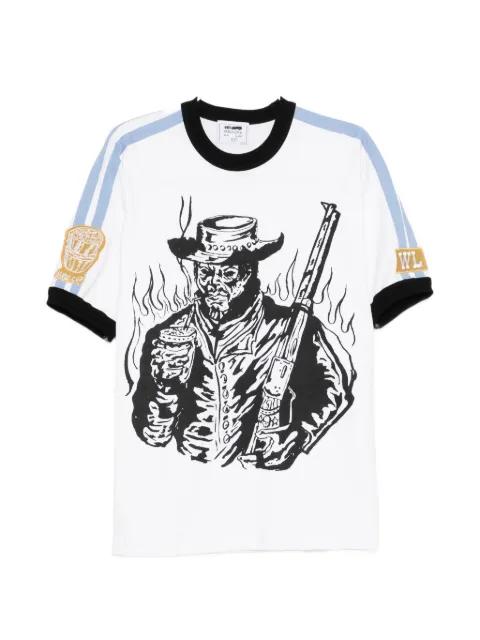 graphic-print ringer T-shirt by WARREN LOTAS