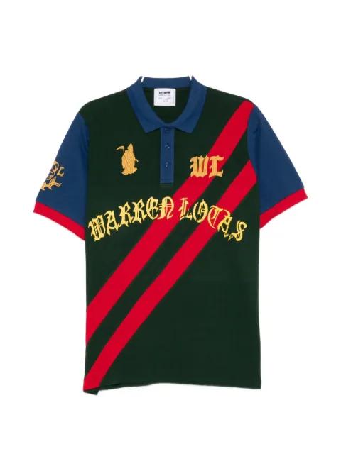 logo-embroidered striped polo shirt by WARREN LOTAS