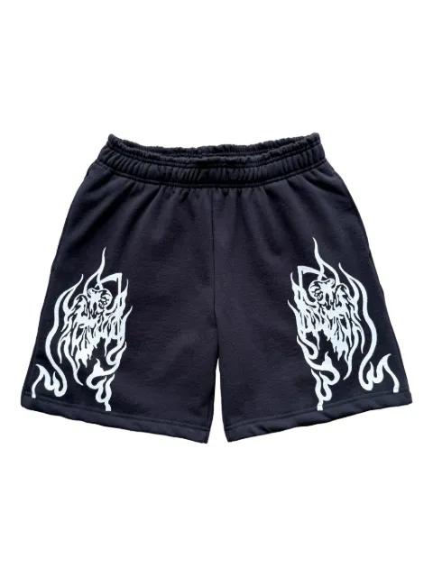 print embroidered shorts by WARREN LOTAS