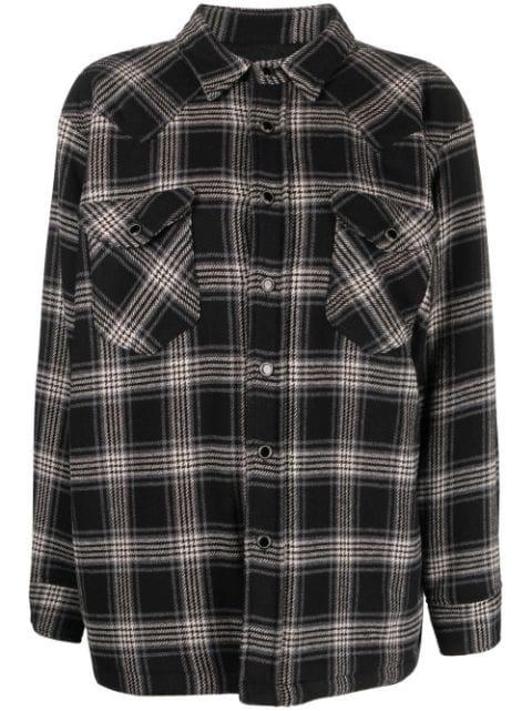 check-pattern beaded shirt-jacket by WASHINGTON DEE CEE