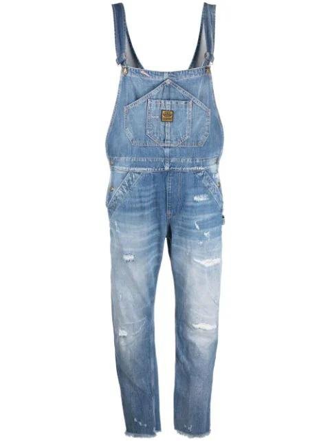 distressed-effect denim dungarees by WASHINGTON DEE CEE