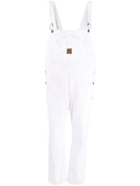 organic-cotton logo-patch dungarees by WASHINGTON DEE CEE