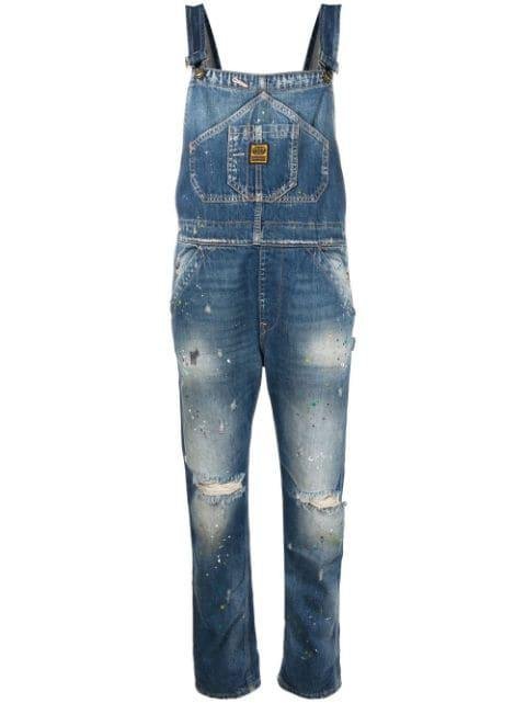paint-splattered distressed dungarees by WASHINGTON DEE CEE