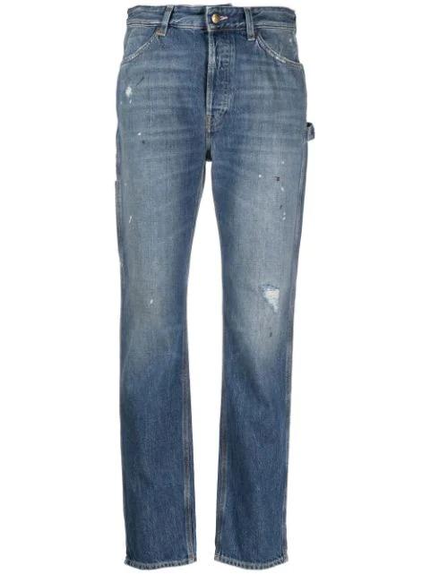 ripped-detail straight-leg jeans by WASHINGTON DEE CEE