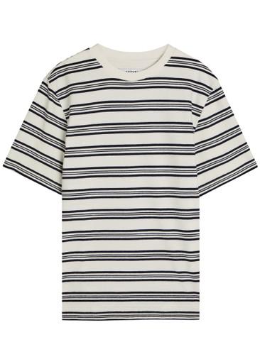Dean striped textured cotton T-shirt by WAX LONDON