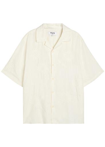 Didcot floral-embroidered linen shirt by WAX LONDON