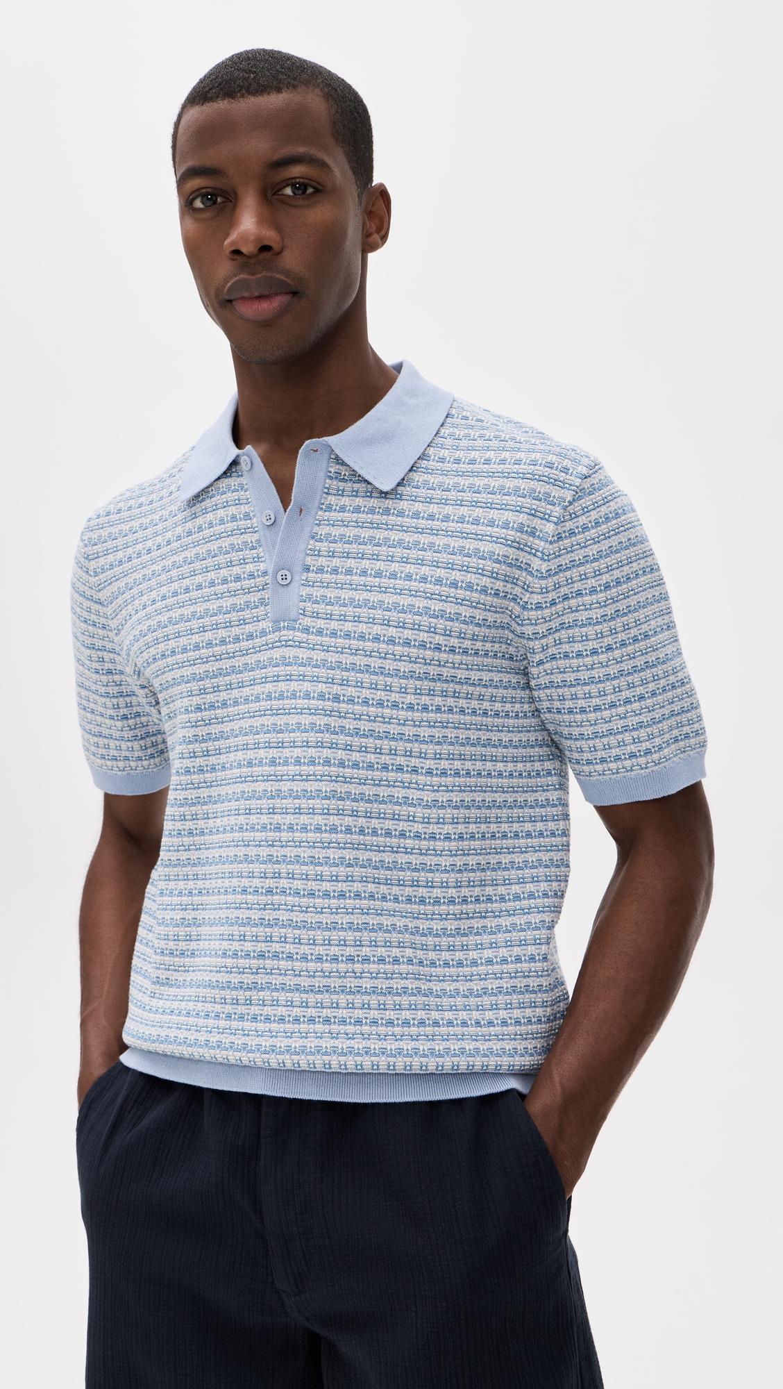 Mini Geo Naples Knit Polo by WAX LONDON