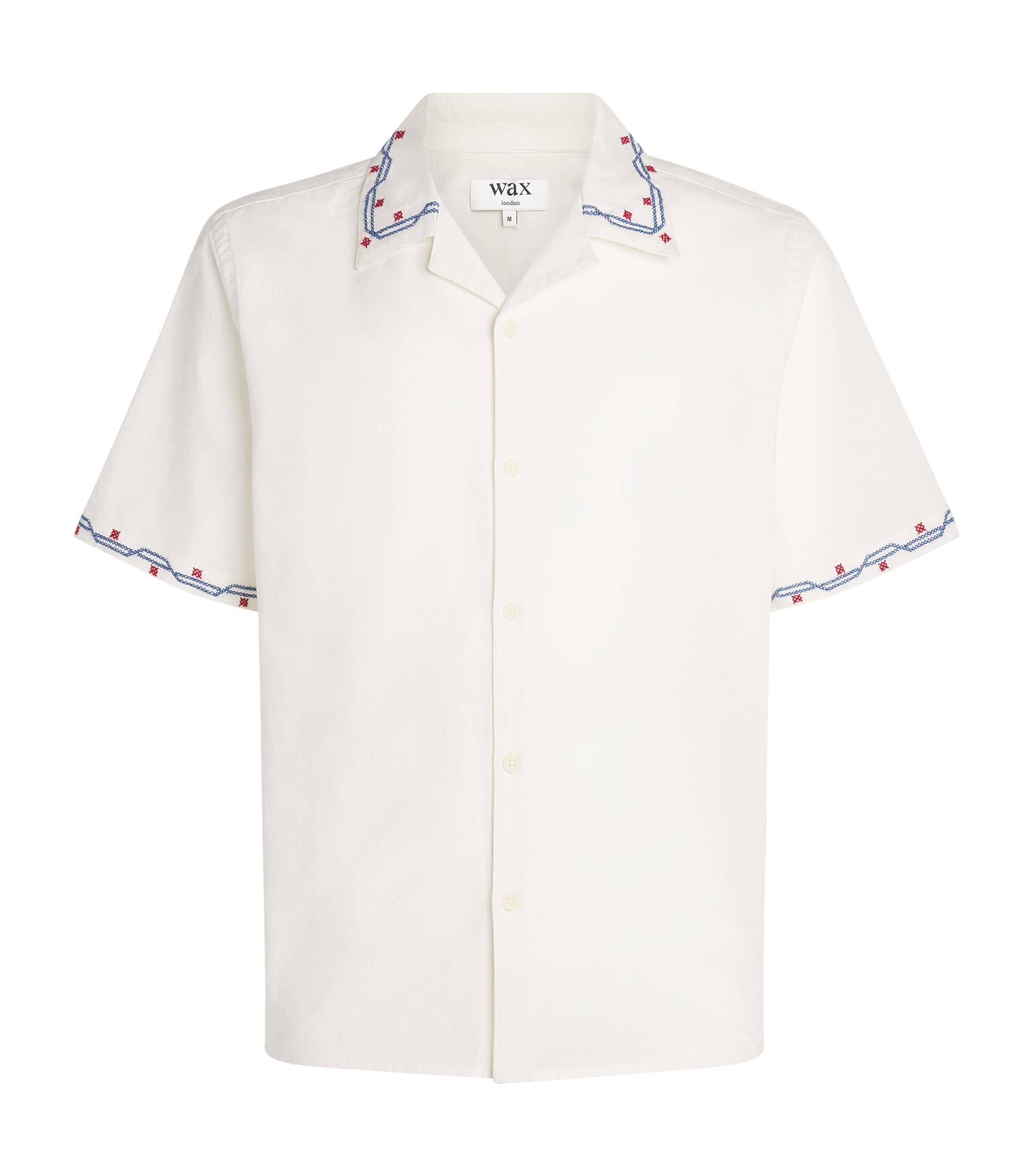 Wax London Cotton-Linen Embroidered Didcot Shirt by WAX LONDON