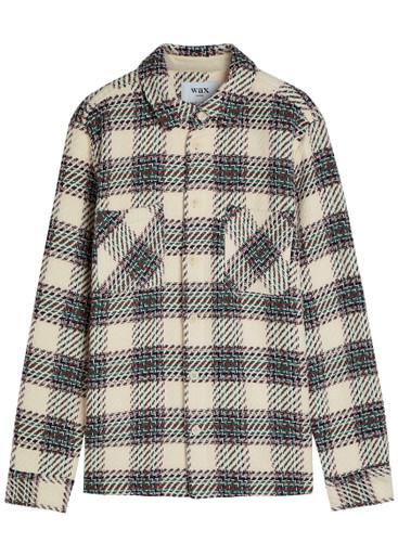 Whiting checked cotton-blend overshirt by WAX LONDON