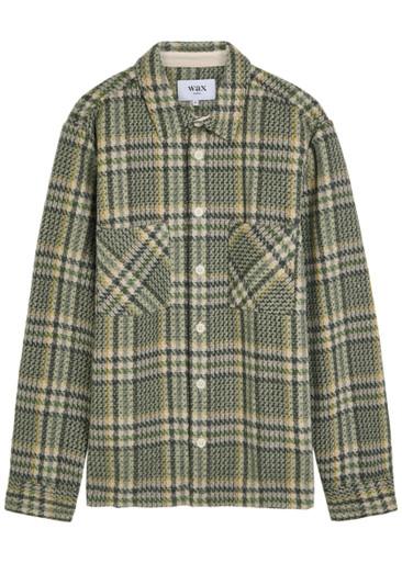 Whiting checked wool-blend overshirt by WAX LONDON