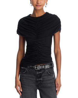 Beth Ruched Mesh Top by WAYF