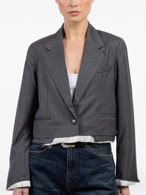 The Cocktail pinstripe-pattern cropped jacket by WE-AR4