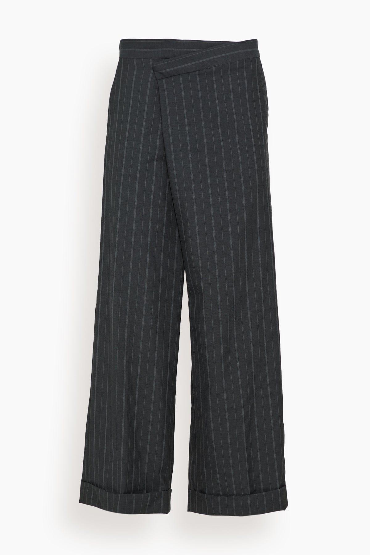 The Lounge Trouser in Charcoal Stripe by WE-AR4