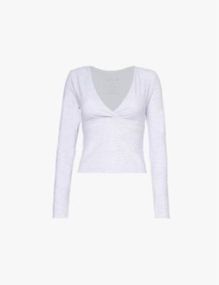 Dayflex Sport V-neck long-sleeve stretch recycled-nylon top by WE ARE TALA