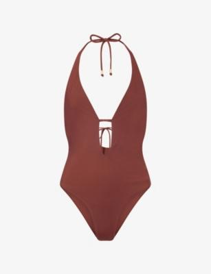 Halter-Neck Tie-Back Swimsuit by WE ARE TALA