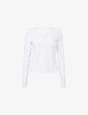 Henley Long-Sleeves Stretch-Cotton Blend Pyjama Top by WE ARE TALA