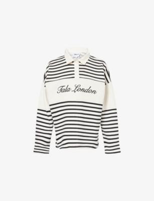 Striped Rugby Polo Cotton-Blend Sweatshirt by WE ARE TALA