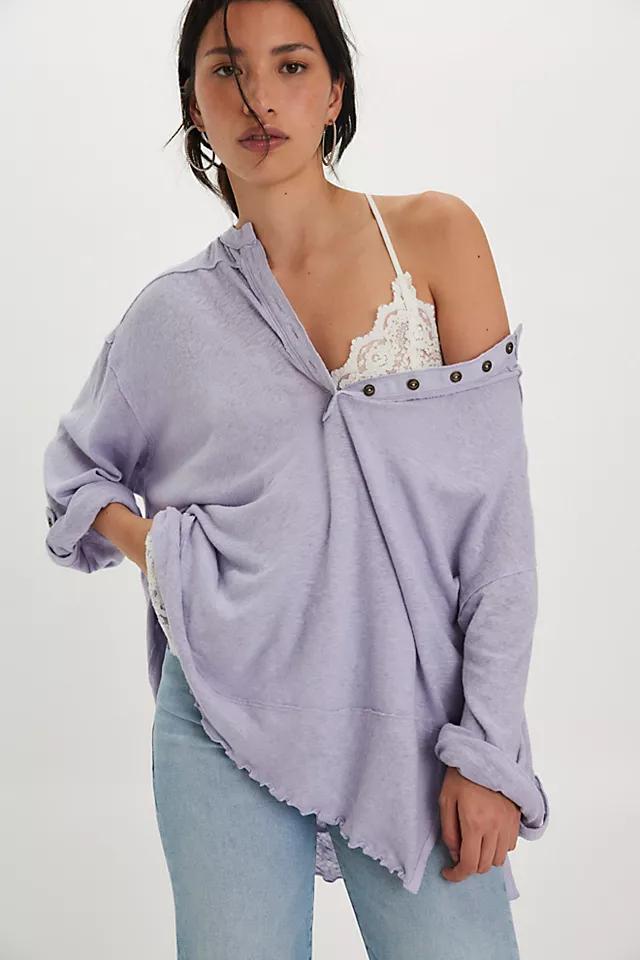 We The Free Cotton-Linen Henley Tee by WE THE FREE