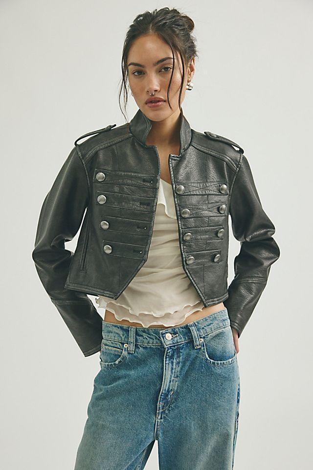 Ryland Vegan Leather Band Jacket by WE THE FREE | FREE PEOPLE