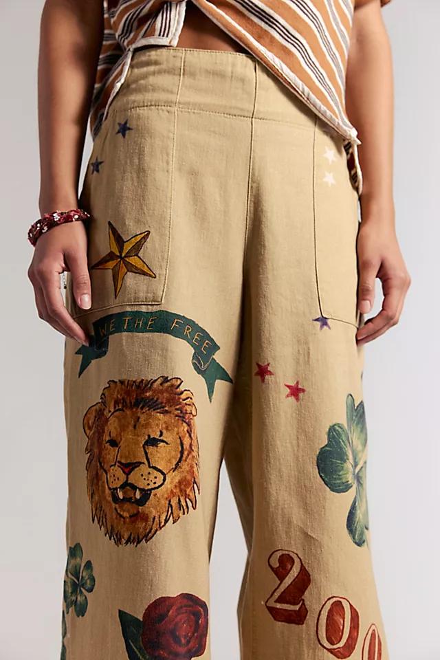 We The Free Breezy Printed Denim Pull-On Jeans by WE THE FREE | FREE PEOPLE