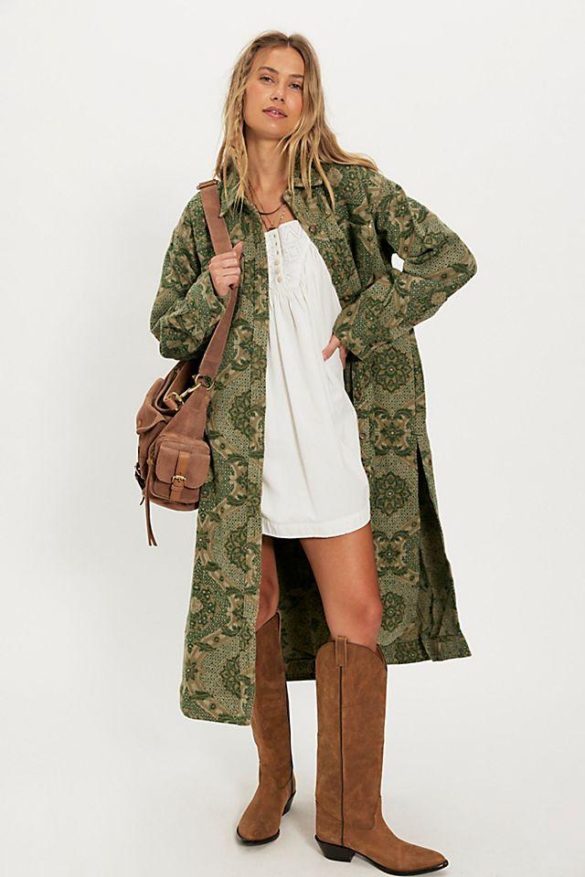 We The Free Brick Lane Jacquard Maxi Shirt Jacket by WE THE FREE | FREE PEOPLE