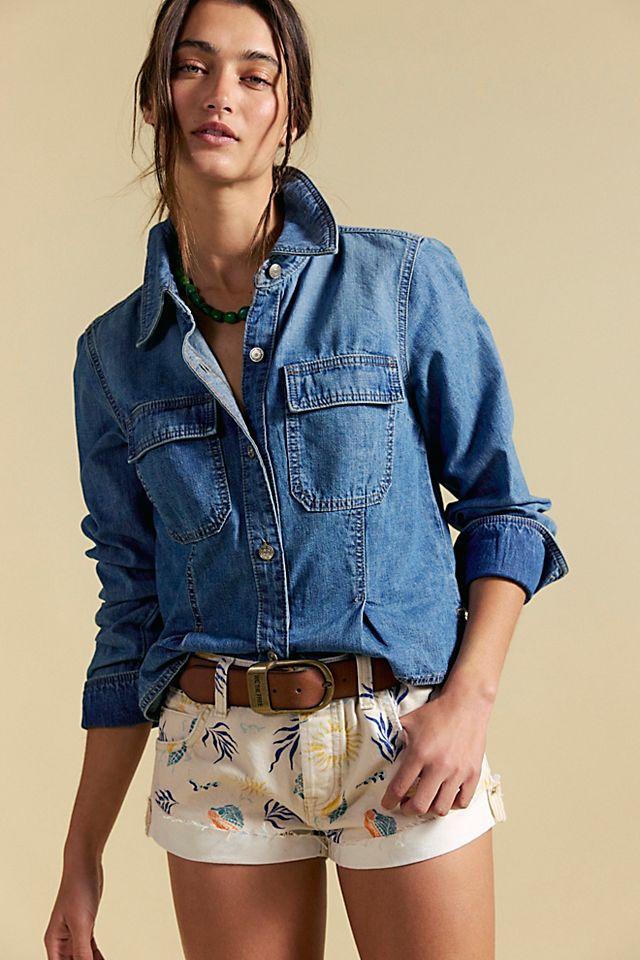 We The Free Cali Cuffed Printed Shorts by WE THE FREE | FREE PEOPLE
