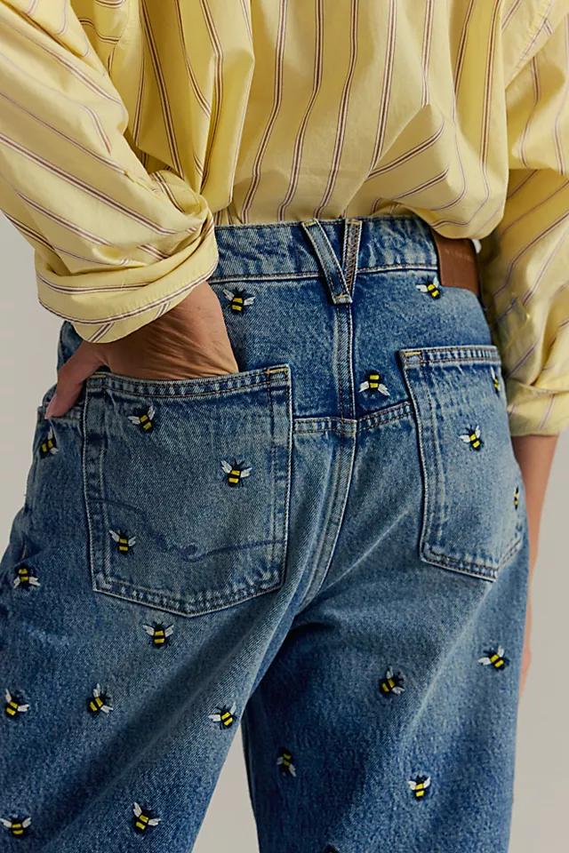We The Free Deep Trance Embroidered Dropped Boyfriend Jeans by WE THE FREE | FREE PEOPLE