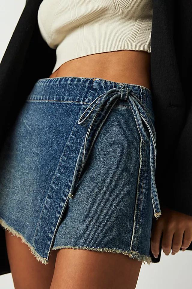 We The Free Emmy Denim Skort by WE THE FREE | FREE PEOPLE