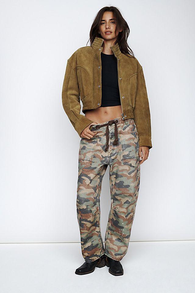 We The Free Moxie Printed Low-Slung Barrel Jeans by WE THE FREE | FREE PEOPLE