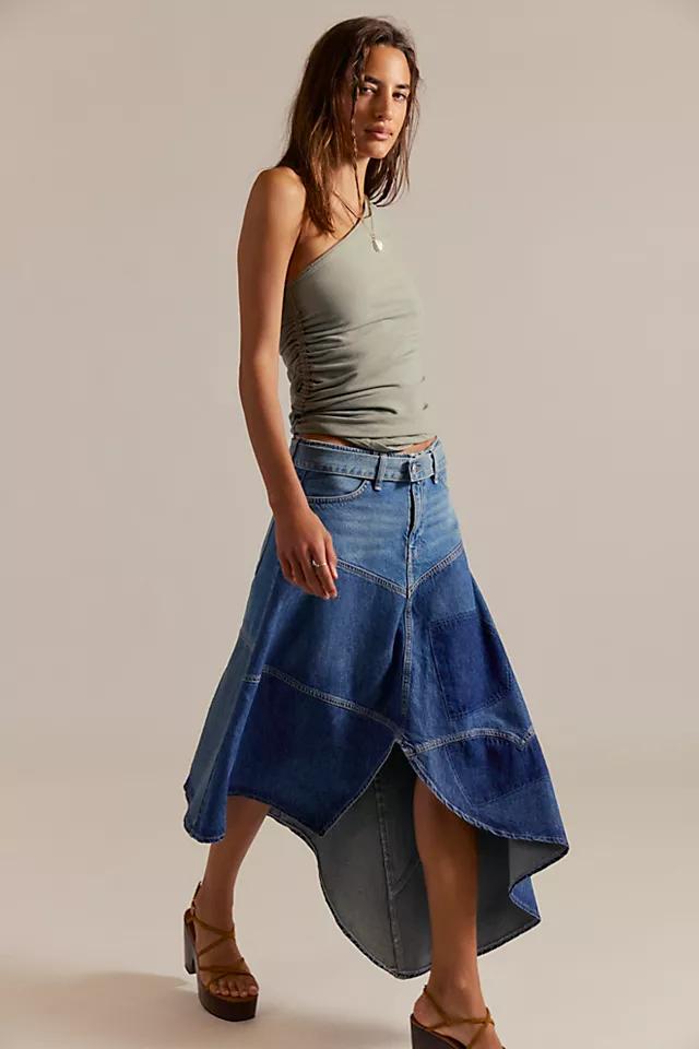 We The Free Piece Of Work Denim Midi Skirt by WE THE FREE | FREE PEOPLE