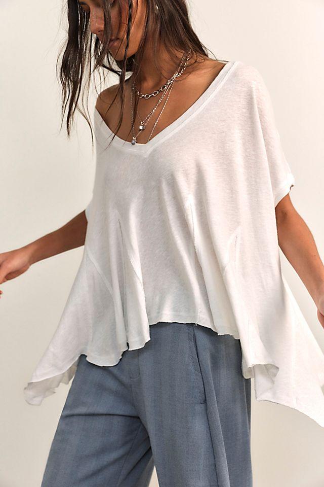 We The Free Swing Along With Me Cotton-Linen Tee by WE THE FREE | FREE PEOPLE
