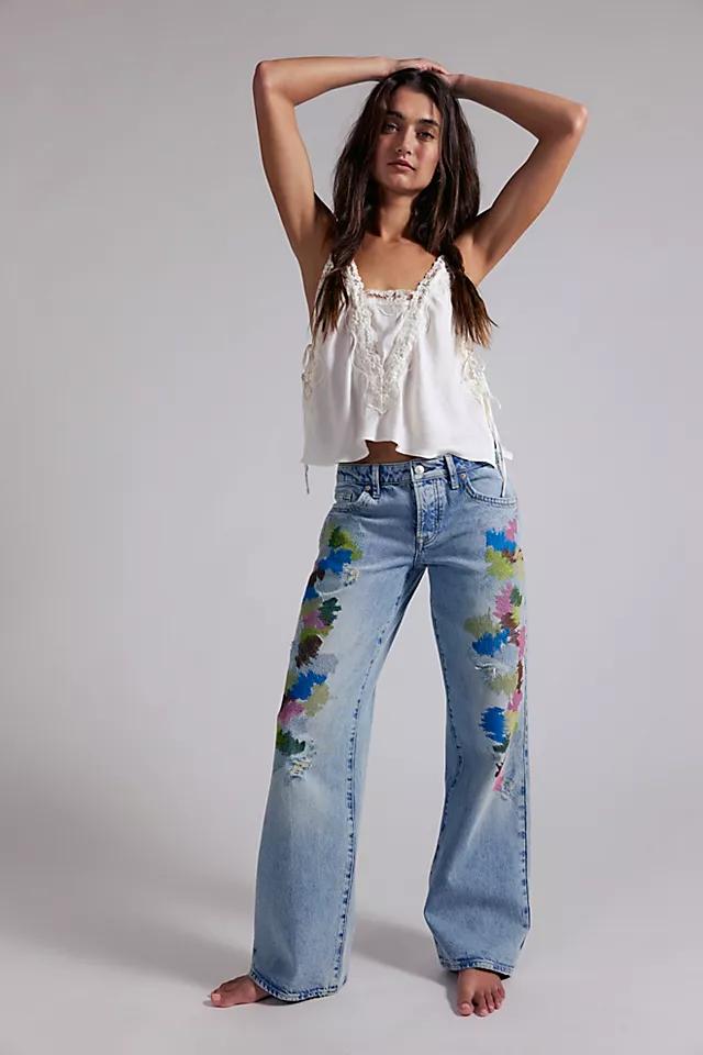 We The Free Tennessee Low-Rise Embroidered Boyfriend Jeans by WE THE FREE | FREE PEOPLE