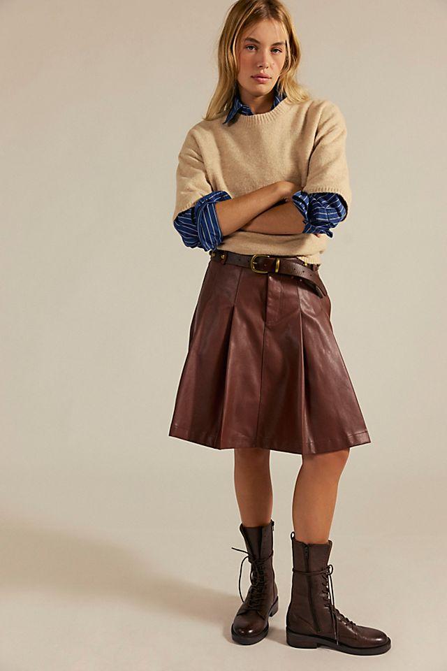 We The Free Vegan Pleated Midi Skirt by WE THE FREE | FREE PEOPLE
