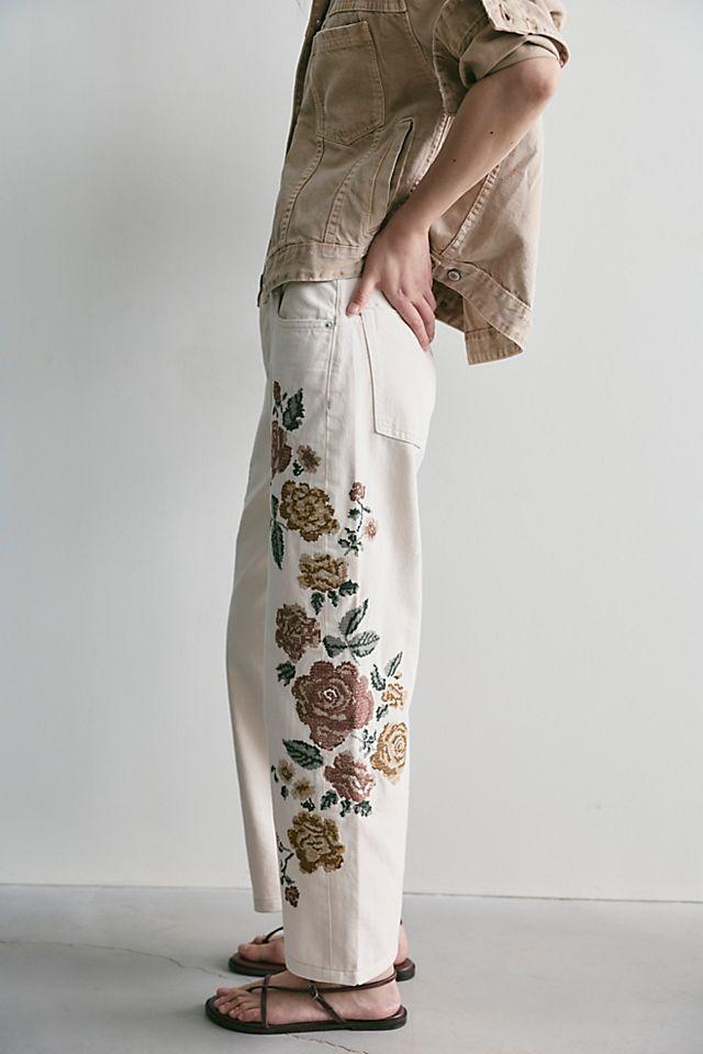 We The Free Willow Cross Stitch Embroidered Jeans by WE THE FREE | FREE PEOPLE