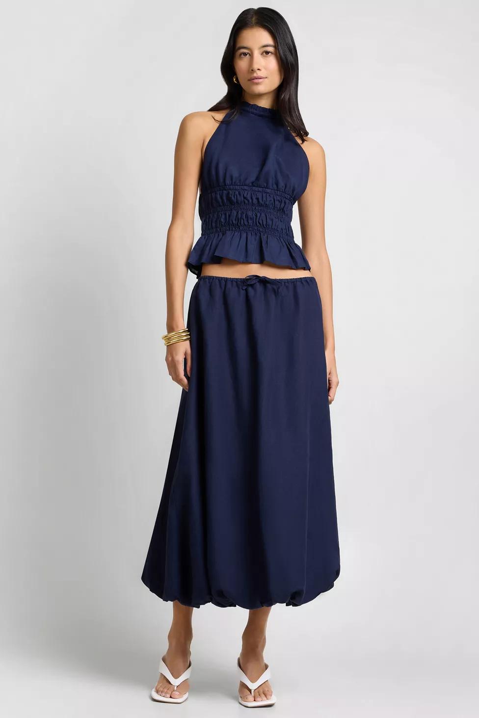 WeWoreWhat Air Linen Bubble Maxi Skirt by WE WORE WHAT