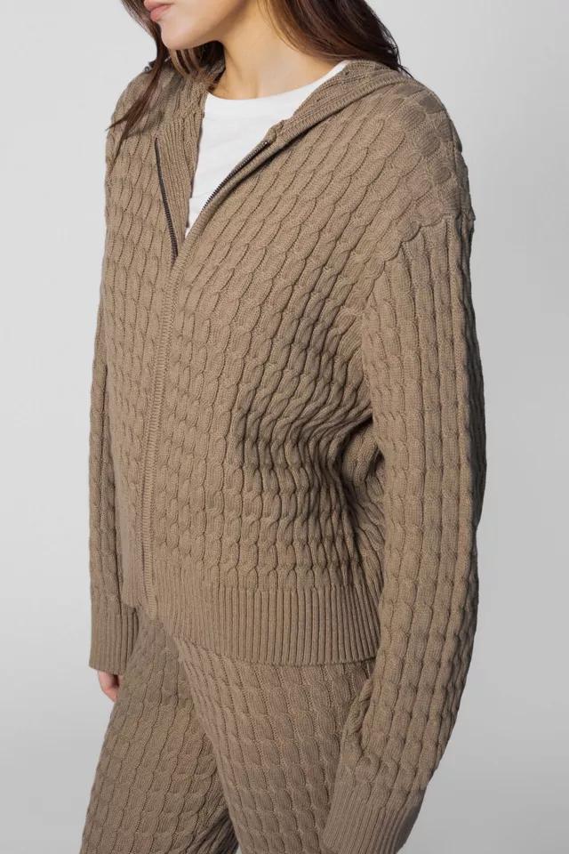 WeWoreWhat Cable Zip Front Hoodie by WE WORE WHAT