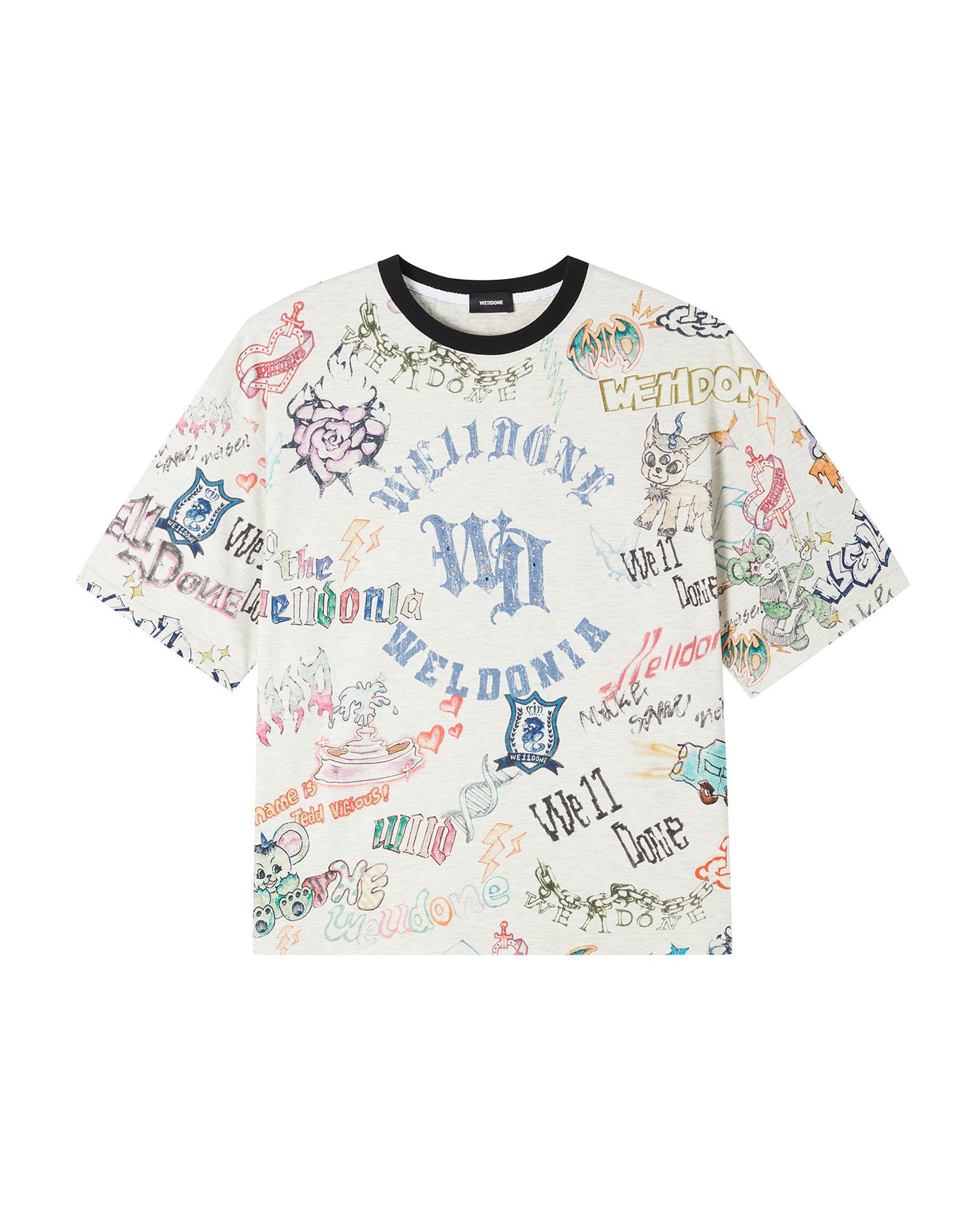 All-over print tee by WE11DONE