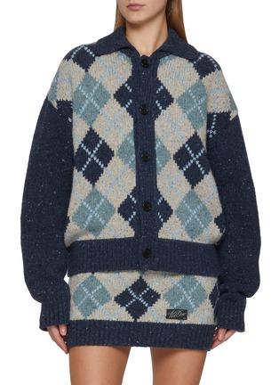 Argyle Intarsia Knit Cardigan by WE11DONE